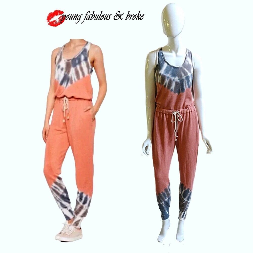 Young Fabulous & Broke Eberhardt Tie Dye Jumpsuit S NWT Jogger